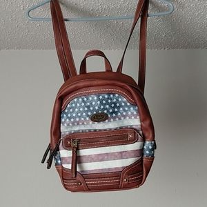 Born Concept Patriotic flag small backpack purse.